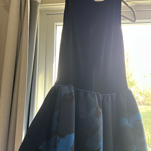 Aidan Mattox Black and Blue Floral Gown - Picture 8 of 13